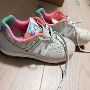 New Balance Kids' gray and multicolored Sneakers